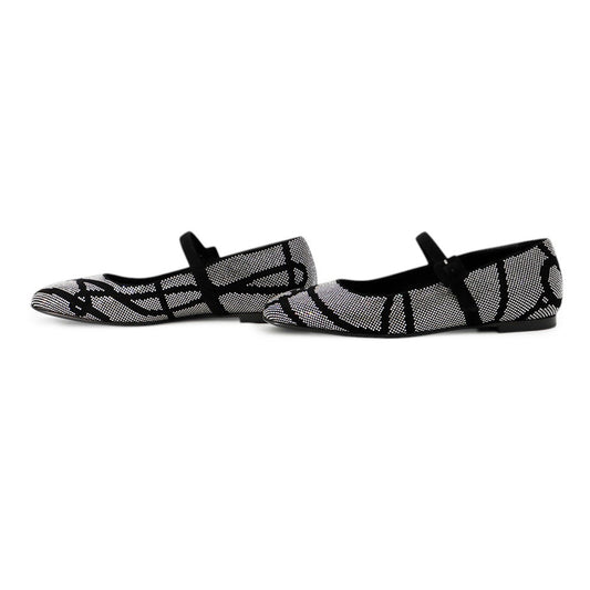 HERMES Lightweight flat ballet shoes BlackH252057Z Suede Bijoux Size 36