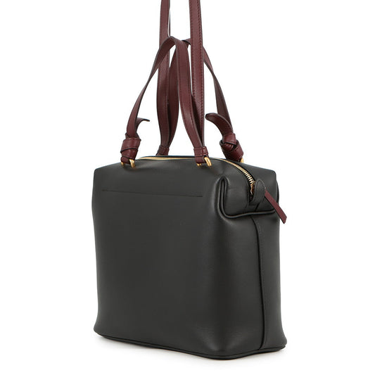 CELINE Soft Cube 2-Way Handbag Black/Bordeaux181613 Leather