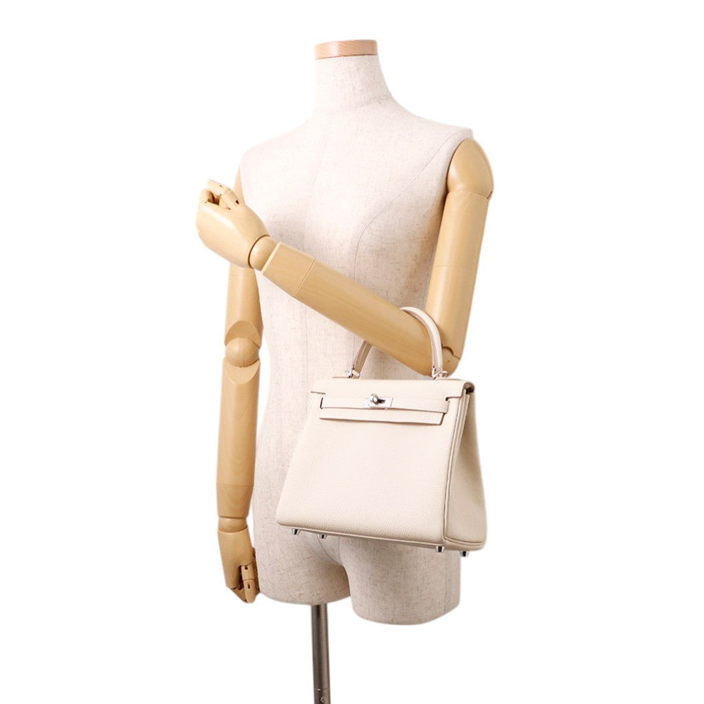 HERMES Kelly Retourne Craie Togo Leather Size 25