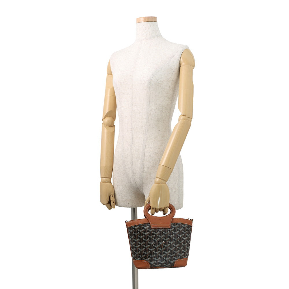 GOYARD Beluga 2-Way Handbag Black/TanBELUGAMINTY01CL03P PVC Leather Size Mini