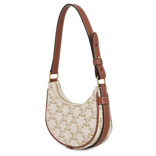 CELINE Ava Handbag White/Tan10I602DS1.01TA PVC Calf Leather Size Mini