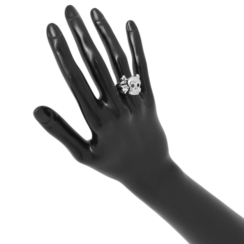 Dior Tet du Maure Skull Ring Size 55/#15 18K White Gold