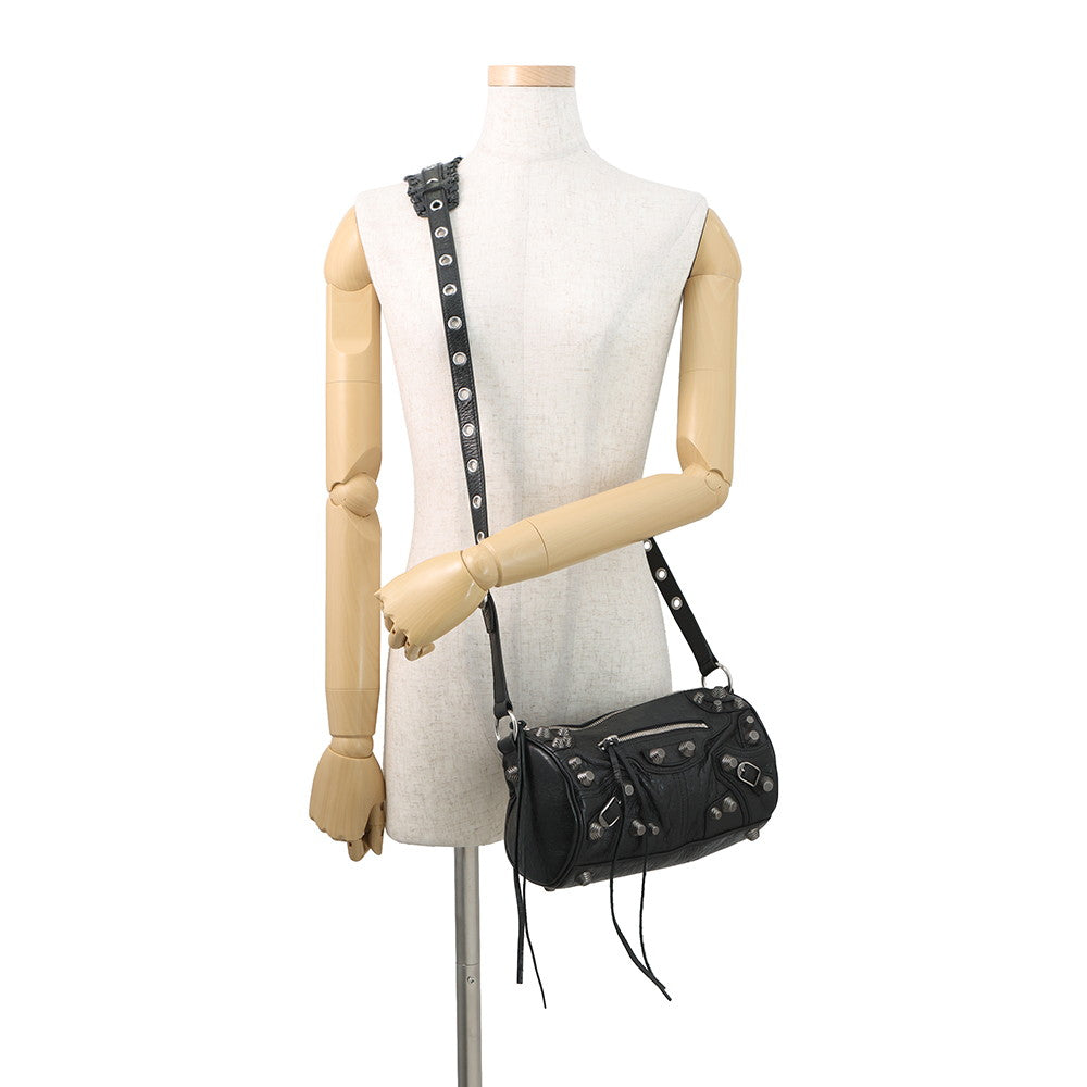 BALENCIAGA Le Cagoule Cylinder Shoulder Bag Black771716 1000 Leather