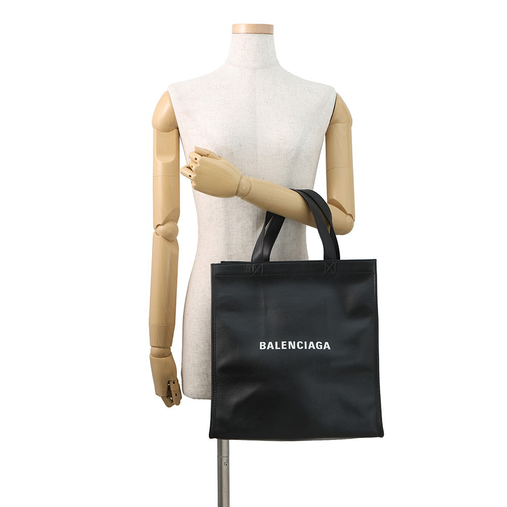BALENCIAGA Logo Shopper Tote Black541842 Leather