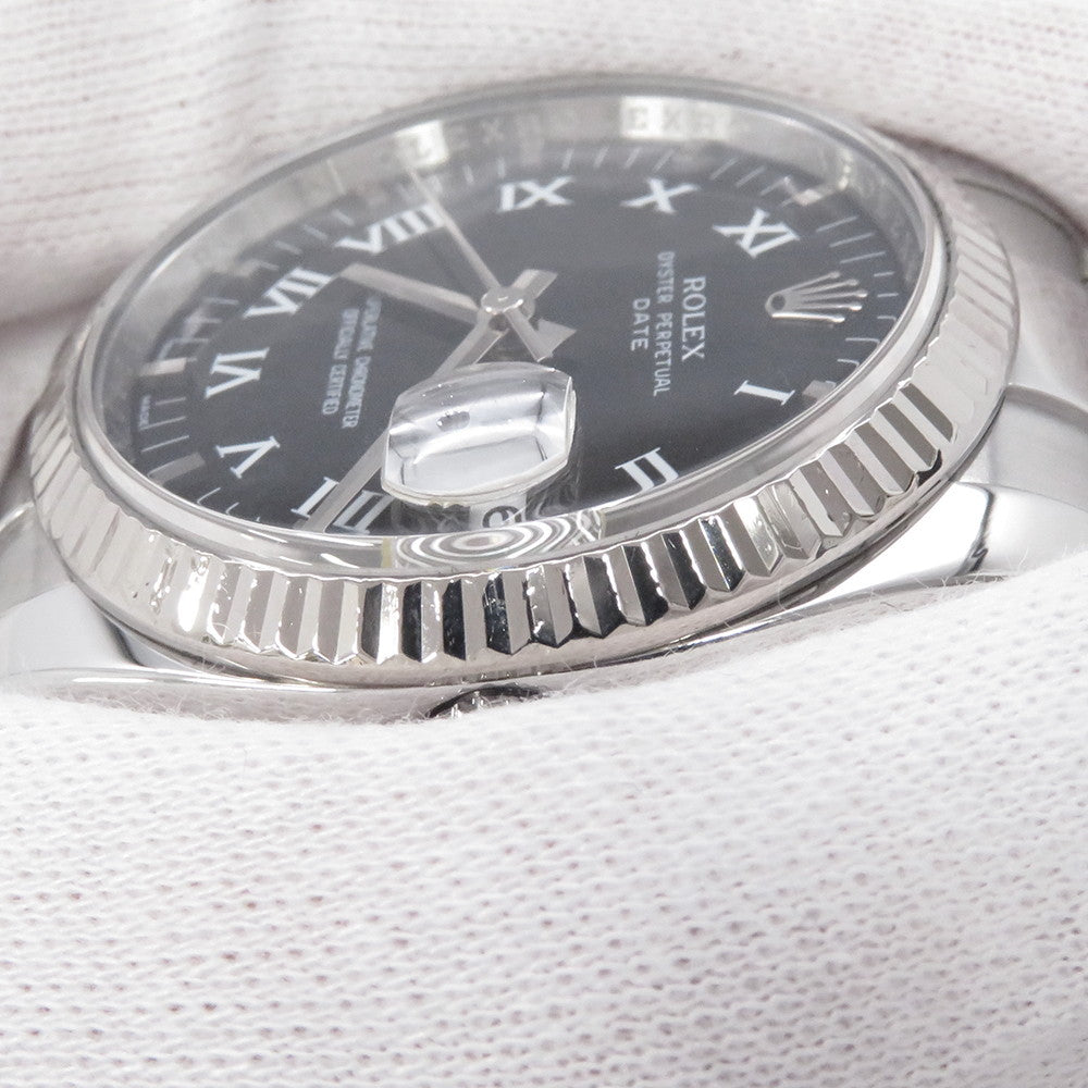 ROLEX Datejust W34mm Stainless Steel K18WG Black Dial115234