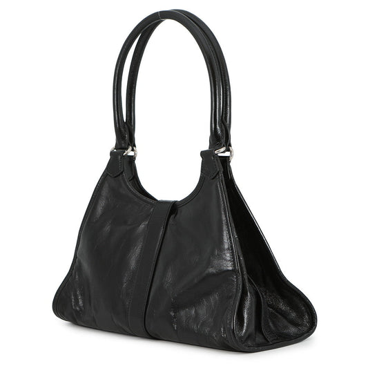 PRADA Hobo Bag Black1BG563 Leather Size Medium