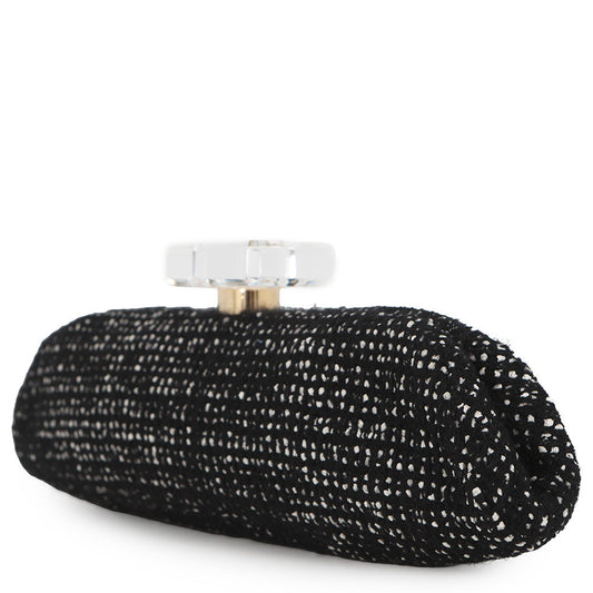 CHANEL Crystal Party Bag Black Tweed