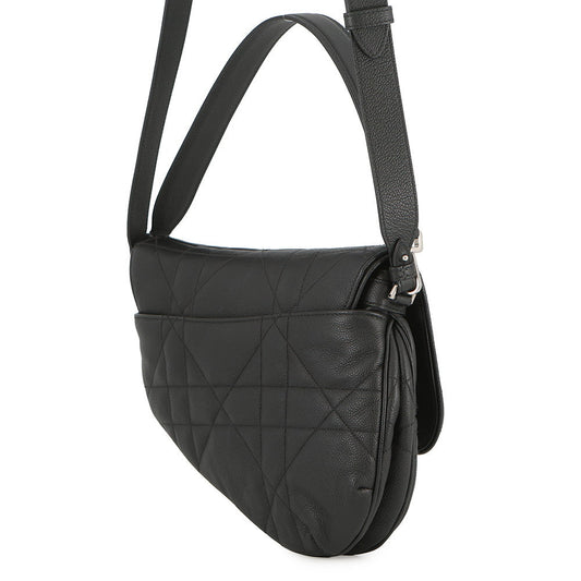 Dior Maxi Canage Saddle Twin Shoulder Bag Black1ADPO306MNE_H00N Calf Leather