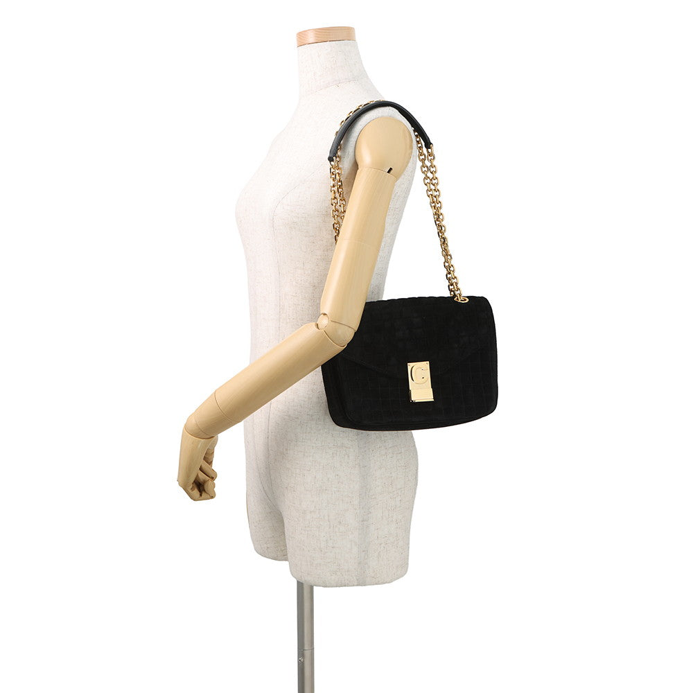 CELINE CMedium Shoulder Bag Black187253BJI.38NO suede