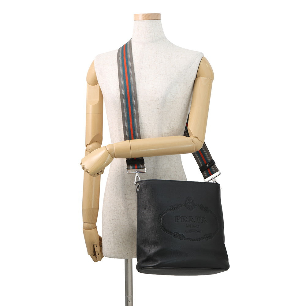 PRADA Vitello Phoenix Shoulder Bag Black1BE057_2E8K_F0002 Leather