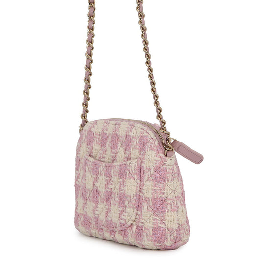CHANEL Matelasse Chain Shoulder Bag PinkCD0187-B18564-NN370 Tweed