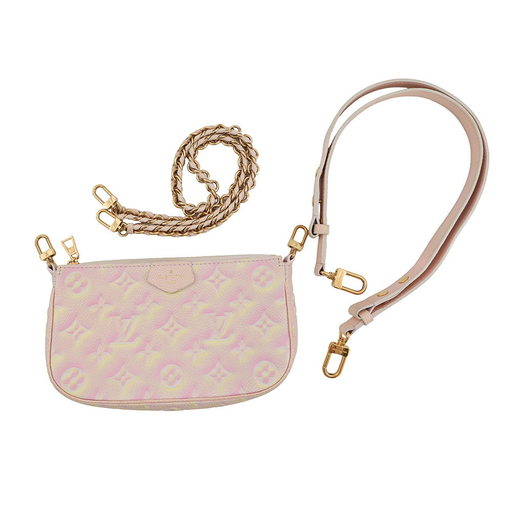 LOUIS VUITTON Murty Pochette Accessoires Pink/YellowM46093 Monogram Empreinte Leather