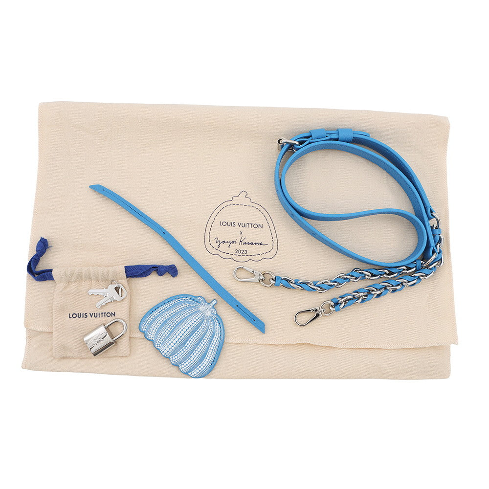 LOUIS VUITTON LVxYK Speedy Bandouliere Blue/WhiteM46425 Monogram Empreinte Leather Infinity Dot Size 20