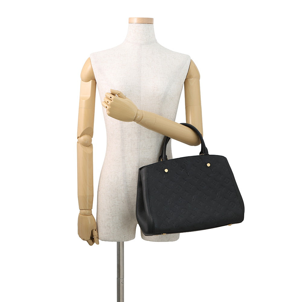 LOUIS VUITTON Montaigne NoirM41048 Monogram Empreinte Leather Size MM