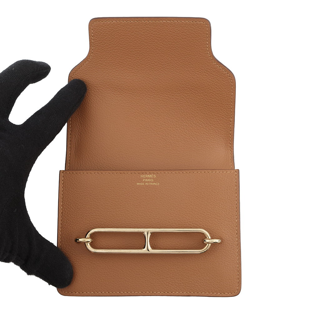 HERMES Roulis Slim Wallet Gold/Vert fizz Evercolor