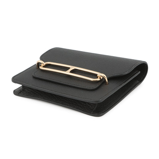 HERMES Roulis Roulis Slim Black Chevre Myzore Goatskin
