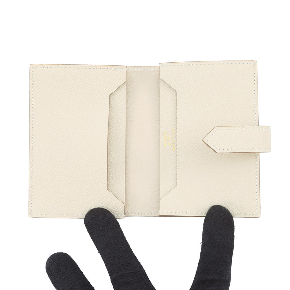 HERMES Bear Card Case Craie Epsom