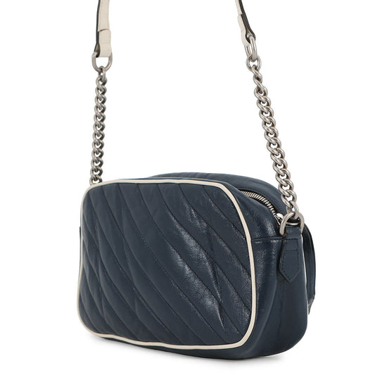 GUCCI GG Marmont ChainShoulder Navy/White447632 Leather