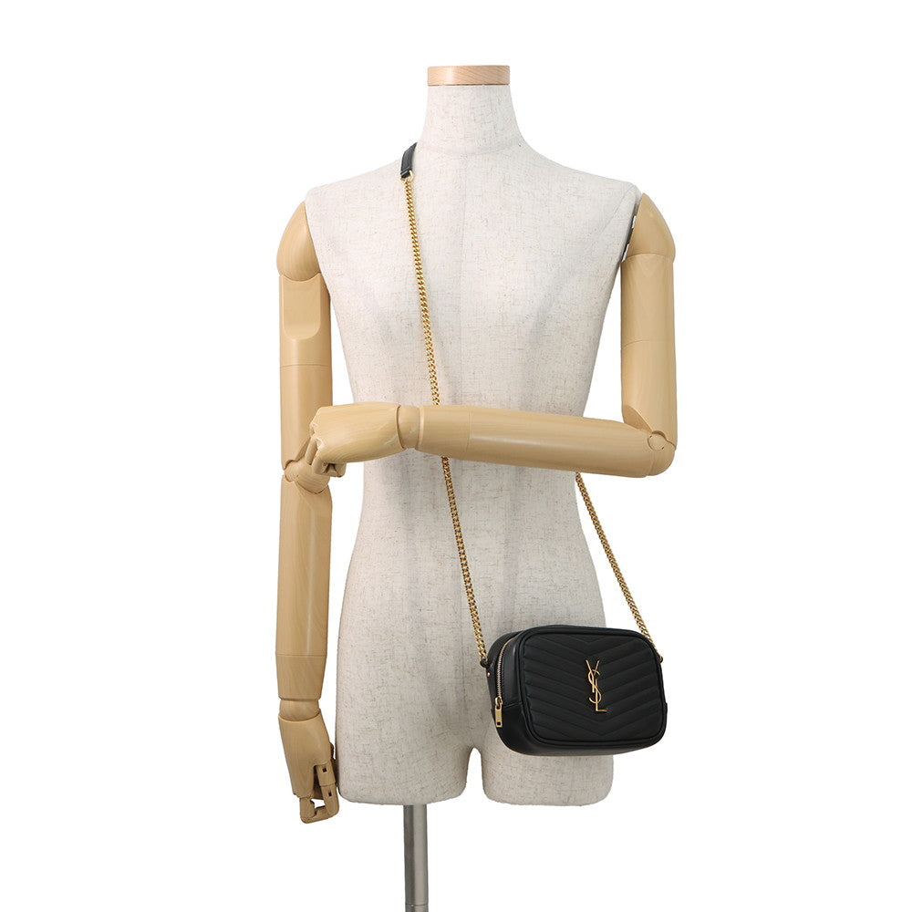 SAINT LAURENT PARIS Lou ChainShoulder Bag Black748849 Leather