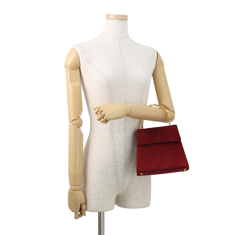 Ferragamo Gancini Handle 2WAY Bag Red suede