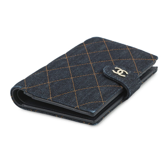 CHANEL Matelasse Wallet with Passport Case NavyAP4665 Denim/Lambskin