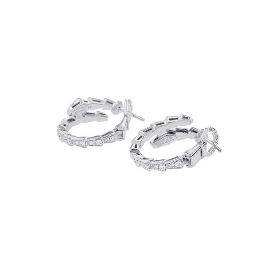 BVLGARI Serpenti Viper Earrings 18K White Gold