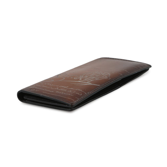 Berluti Calligraphy Bifold Wallet Brown Leather