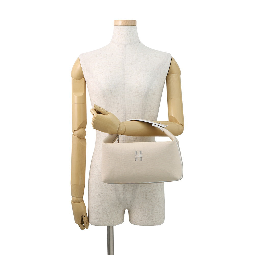 HERMES Brid a Black Beige Canvas Size GM