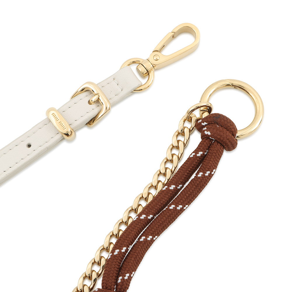 MIUMIU Trick Key Ring Brown/White5TL510_2CRT_F0KMH Leather