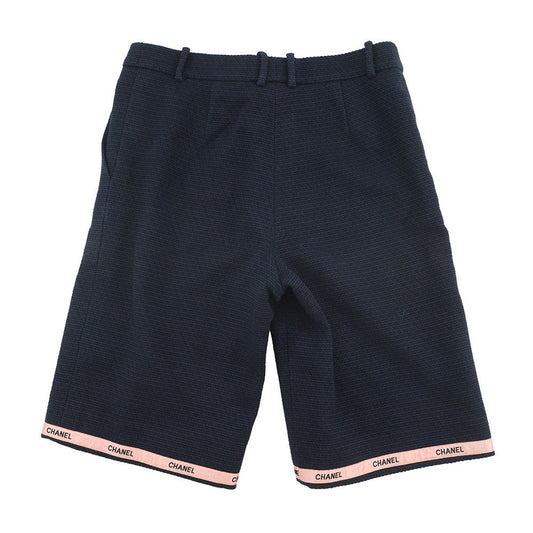 CHANEL Tweed Shorts CC Logo Size 36 NavyP70094-V33633-NB886 Cotton75% Wool 17% Polyamide8%