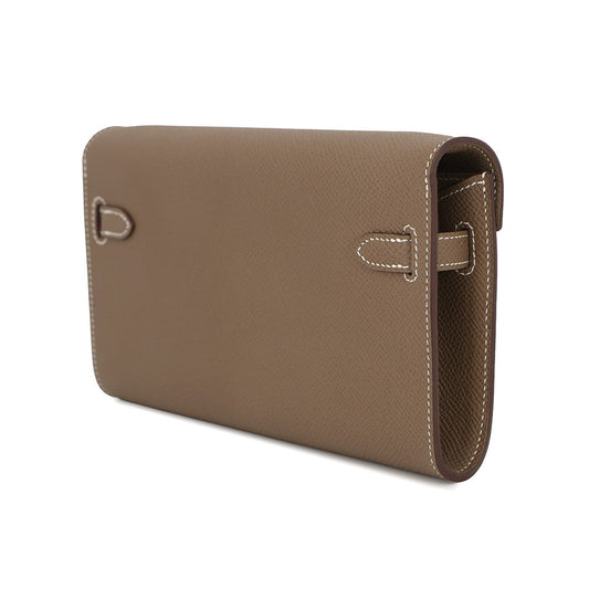 HERMES Kelly wallet long to go Etoupe Epsom