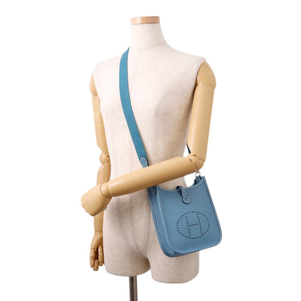 HERMES Evelyne Short New Blue Jean Taurillon Clemence Size TPM