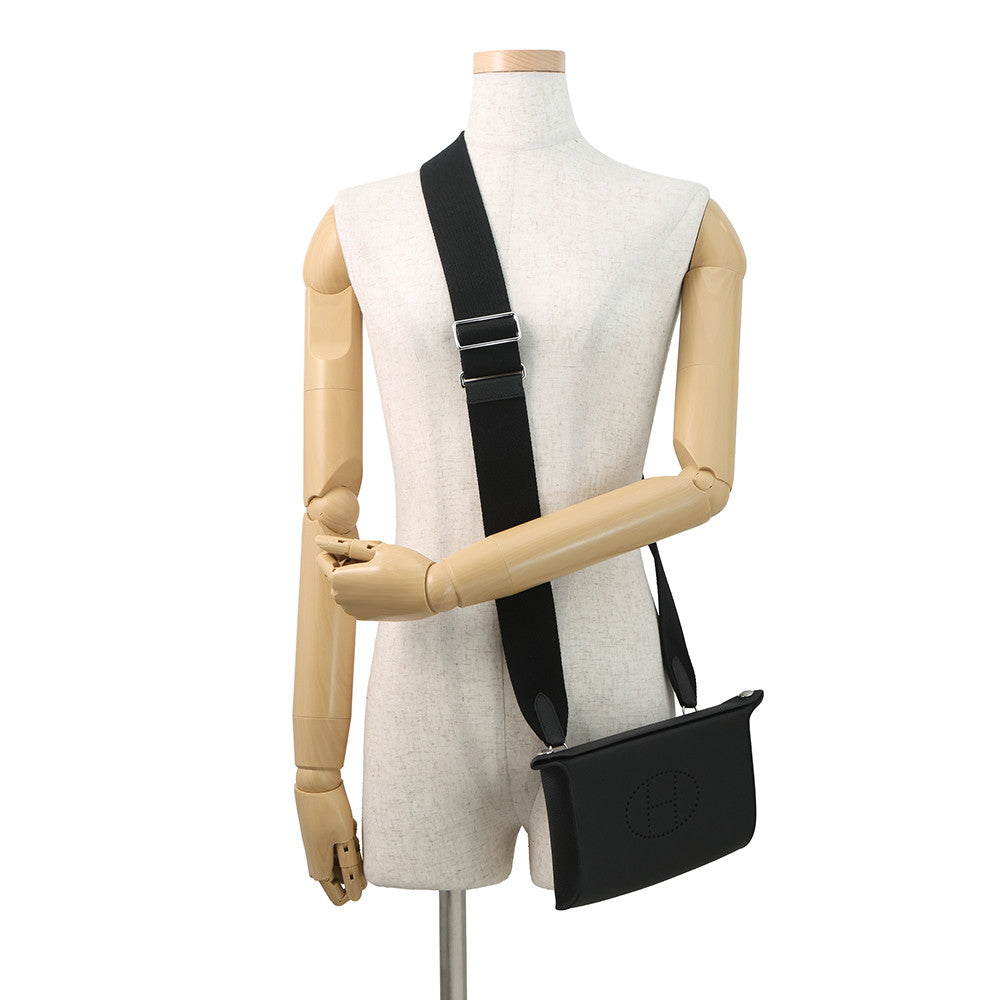HERMES Videpoches Shoulder Bag Black Togo Leather