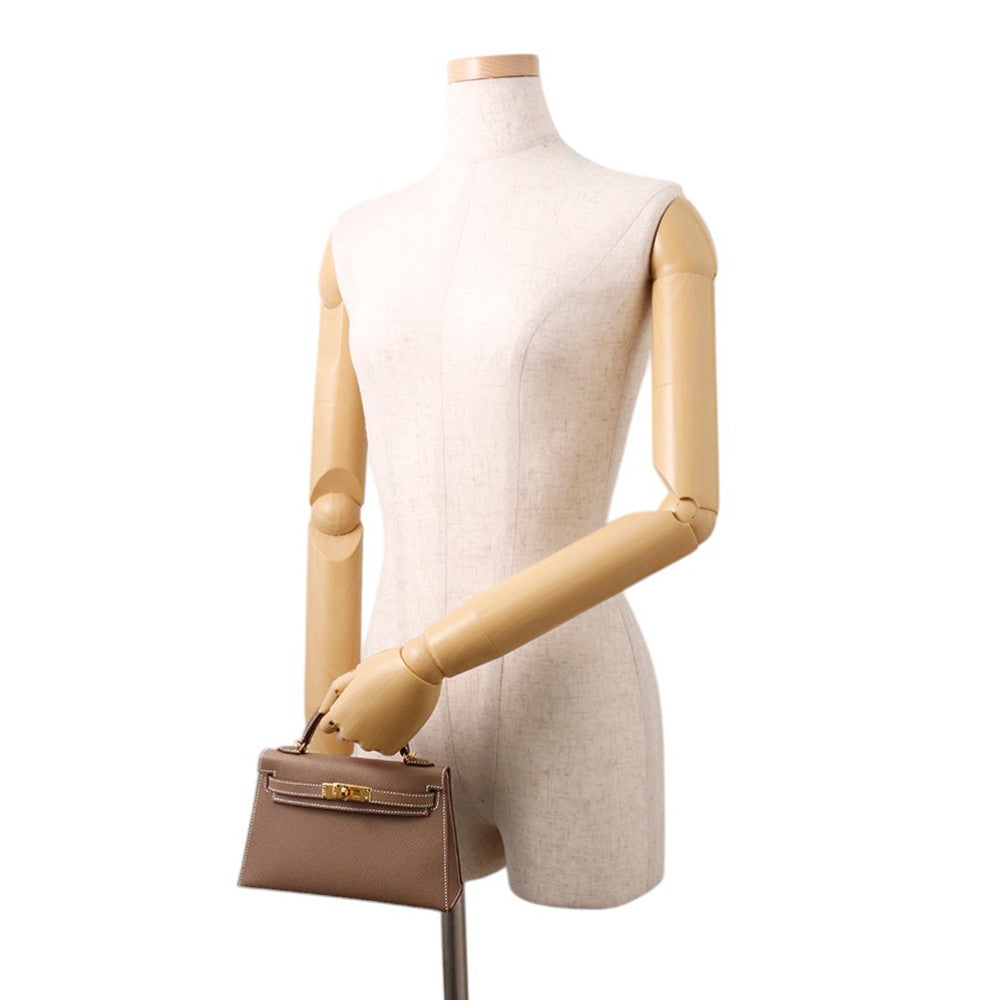 HERMES Mini Kelly 2 Etoupe Epsom Size Mini