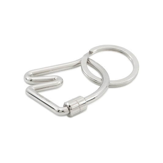 HERMES Cheval Key Ring Silver Metal