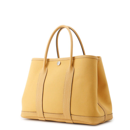 HERMES Garden Party Paille Negonda Leather Toile Officier Size TPM