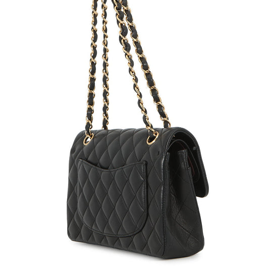 CHANEL Classic Matelasse Double Chain Shoulder Bag BlackA01113-Y01295-94305 Lambskin Size 23
