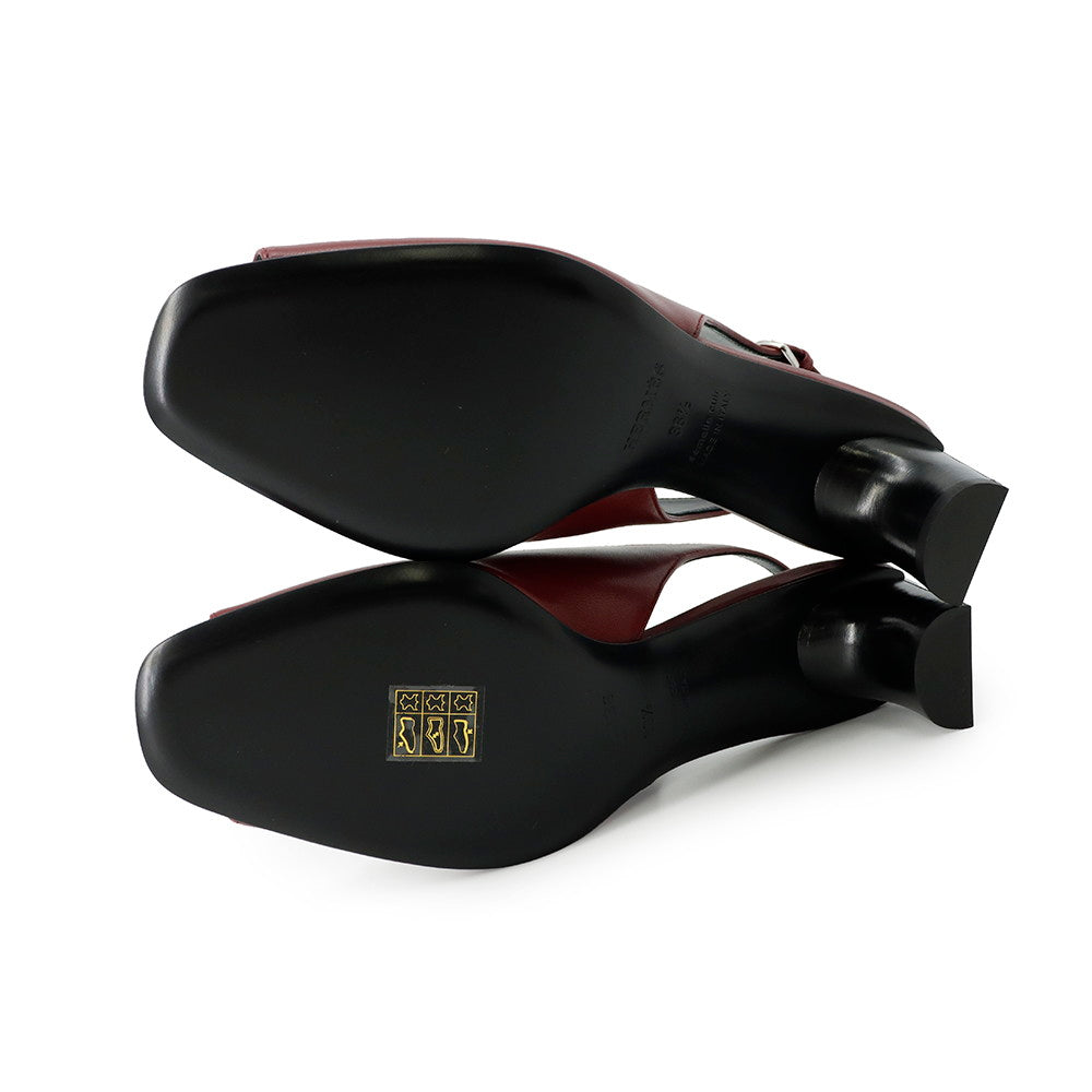 HERMES Sandals 《Marly》 45 Rouge HH261097Z Nappa Size 36.5