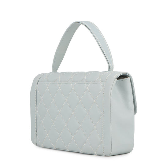CHANEL Wild Stitch Matelasse Handbag Light Blue Lambskin