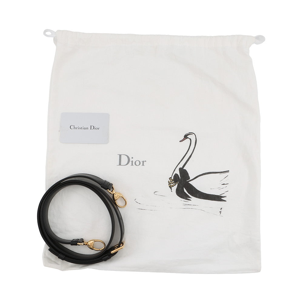 Dior Cannage Lady Dior 2WAY Handbag BlackCAL44550 Lambskin Size Medium