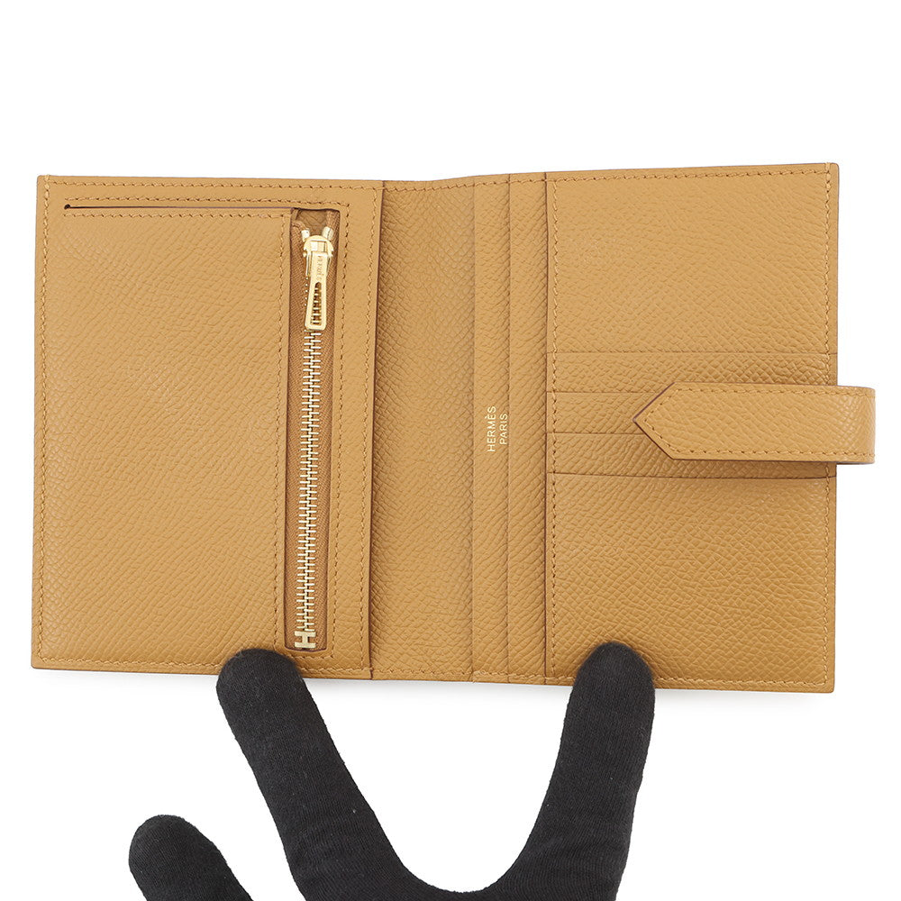 HERMES BEAN Compact Sesame Epsom