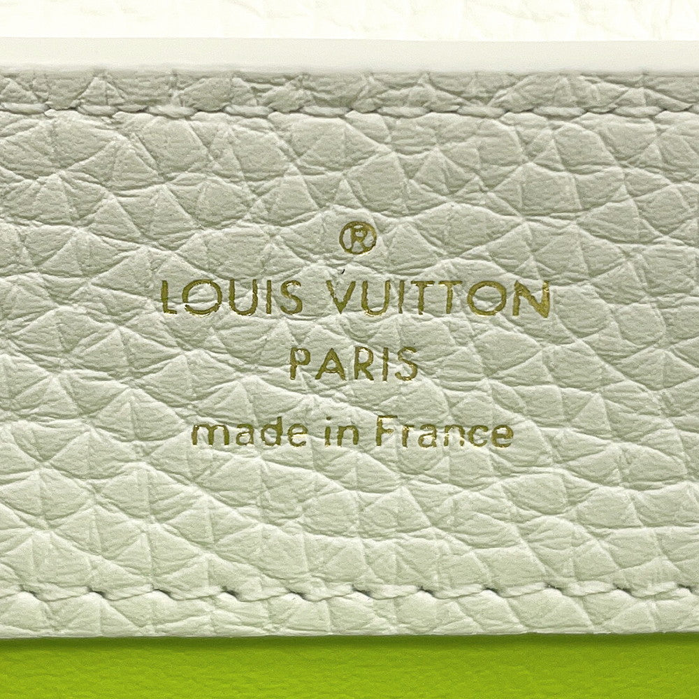 LOUIS VUITTON Capucines Green/WhiteM59879 Taurillon Leather Textile Size MINI