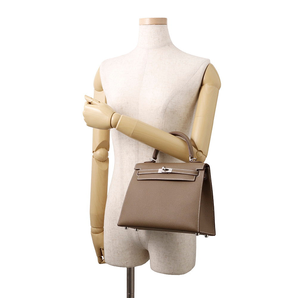 HERMES Kelly Sellier Etoupe Epsom Size 25