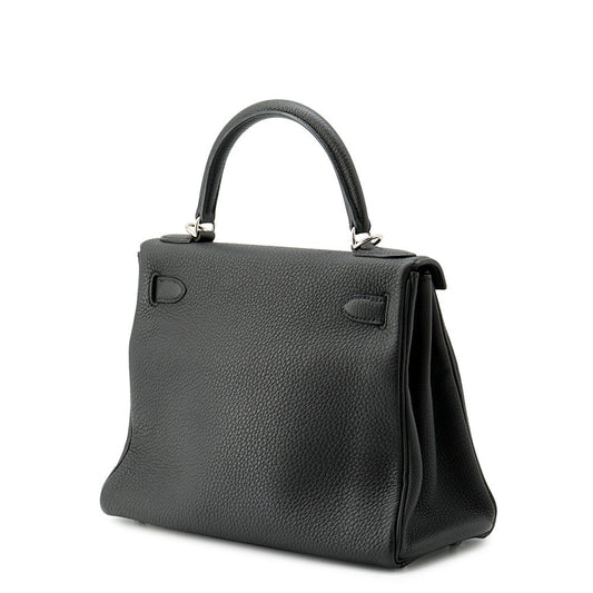 HERMES Kelly Black Togo Leather Size 28