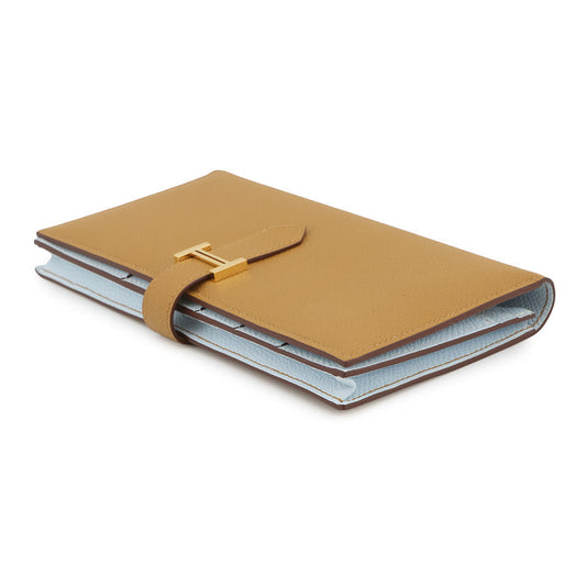 HERMES Bearnsfre Verso Sesame/Blue Brume Epsom