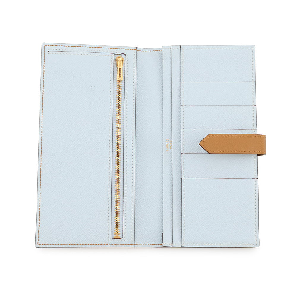 HERMES Bearnsfre Verso Sesame/Blue Brume Epsom