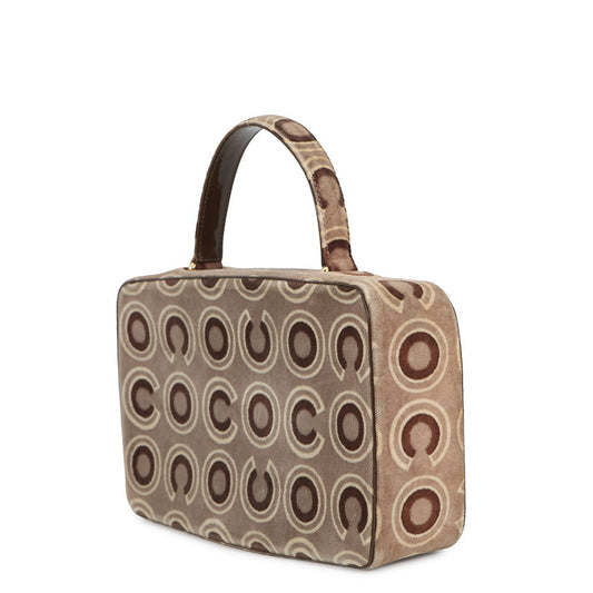 CHANEL COCO Flap Handbag Beige/Brown Velour