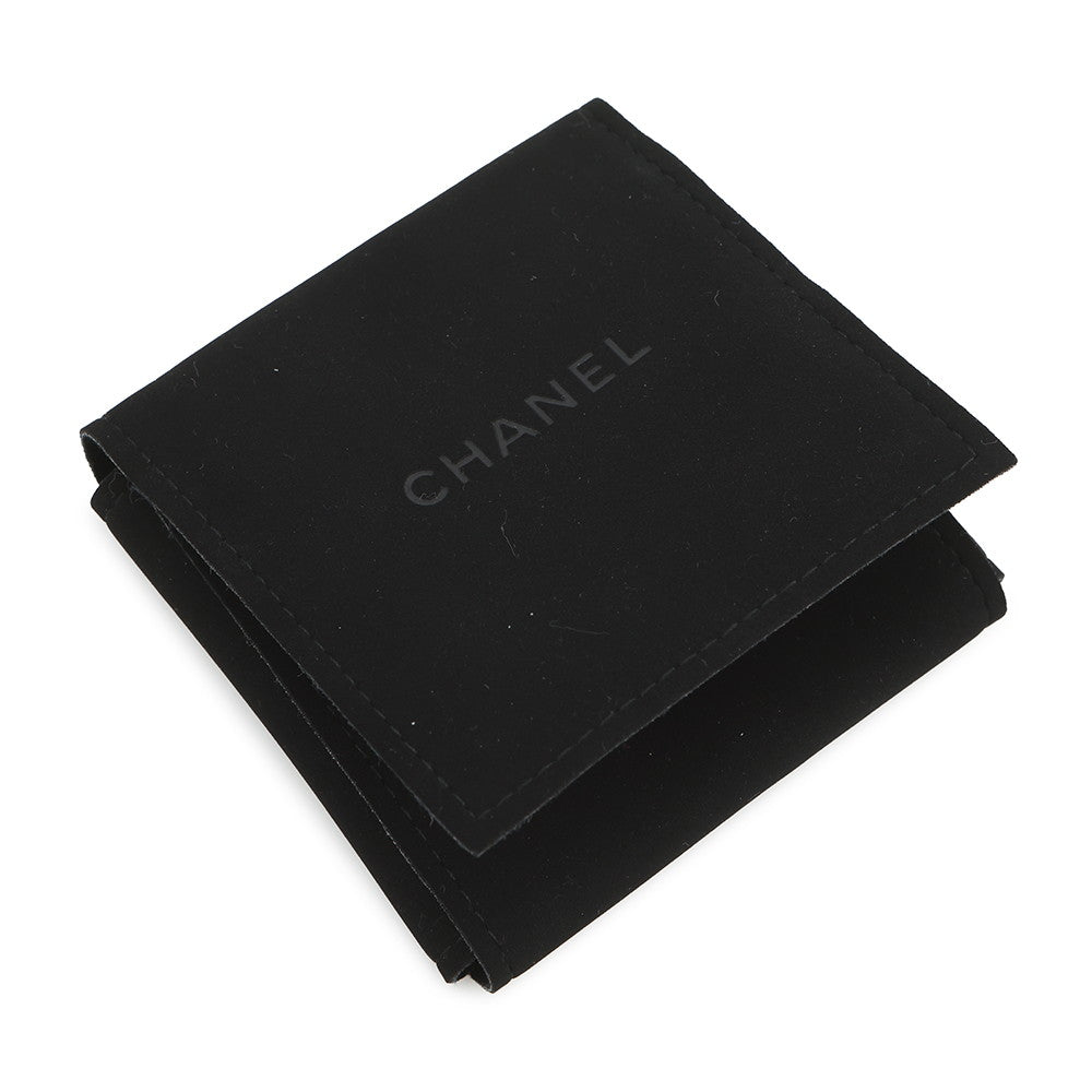 CHANEL Emblem Icon Brooch Silver/BlackAB4702 Metal Lambskin Faux Pearl Rhinestone