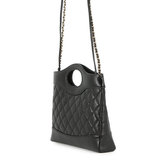 CHANEL CHANEL 31 Mini Shopping Bag BlackAS4133 Shiny Calf Leather