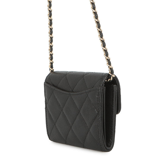 CHANEL Matelasse Chain wallet BlackAP0238 Caviar Leather